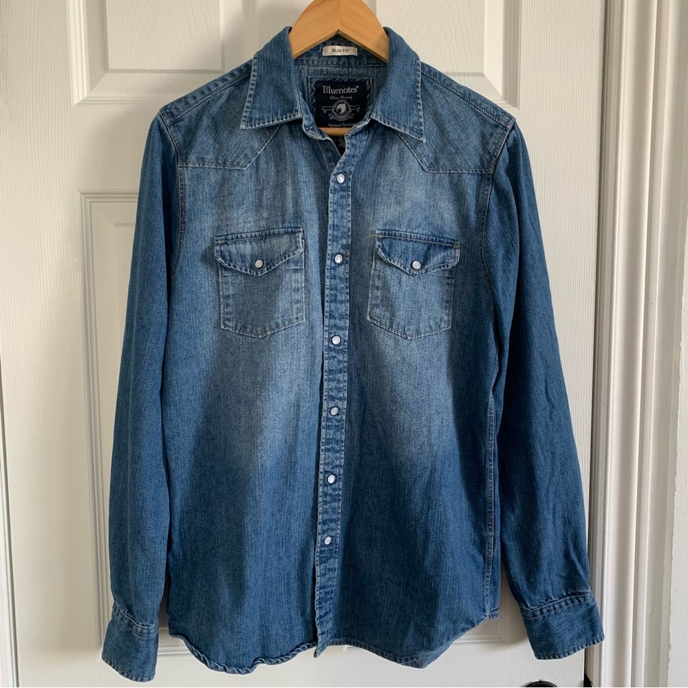 Bluenotes 100% Cotton Western Chambray Denim Jean Shirt